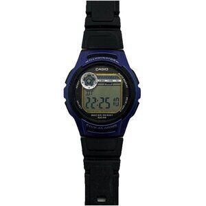 Casio Illuminator Watch Men's 40mm Black Blue Digital 3237 W-213 Five Alarms